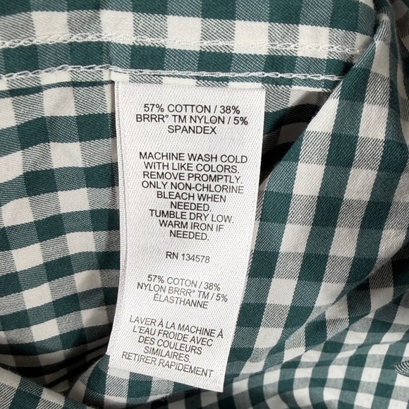Vineyard Vines Forest Green and White Plaid Shirt. Long sleeve XL boys size 18 - Picture 4 of 7